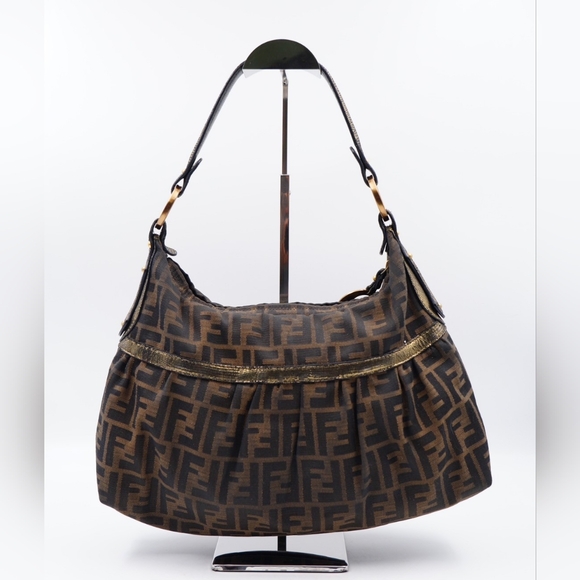 ❌️❌️SOLD ❌️❌️AI32❤️ FENDI Zucca Chef Hobo Tobacco Bag - Picture 7 of 14